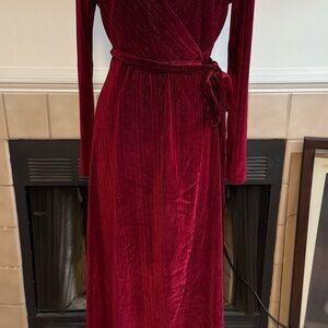 Baltic Born Velvet Red Long Sleeve Dress